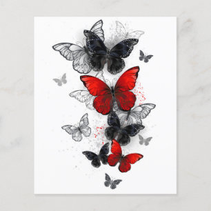 Flying Black and Red Morpho Butterflies Flyer