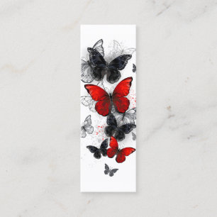 Flying Black and Red Morpho Butterflies Mini Business Card