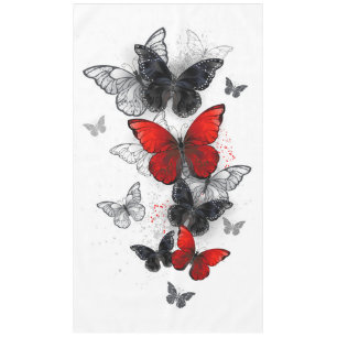 Flying Black and Red Morpho Butterflies Tablecloth