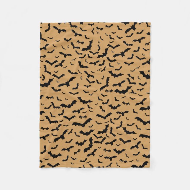 Flying Black Bats Fleece Blanket (Front)