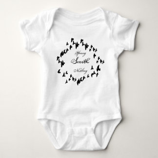 Flying Black Birds Gothic Baby Bodysuit