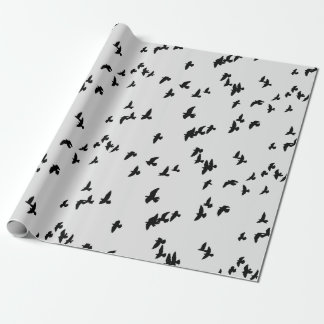 Flying Black Birds Gothic Wrapping Paper