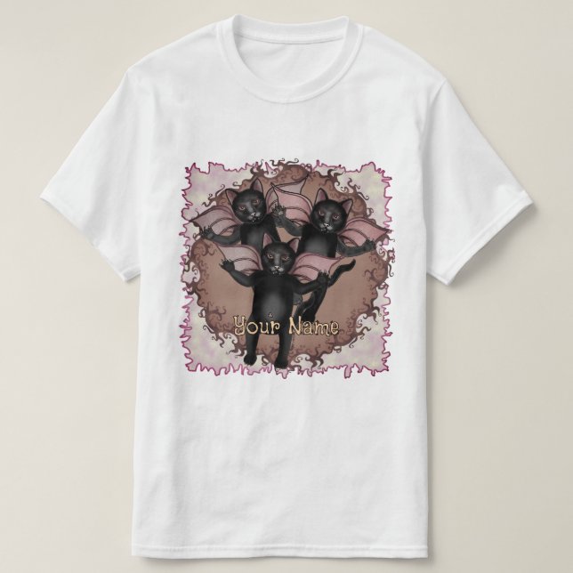 Flying Black Cats  T-Shirt (Design Front)