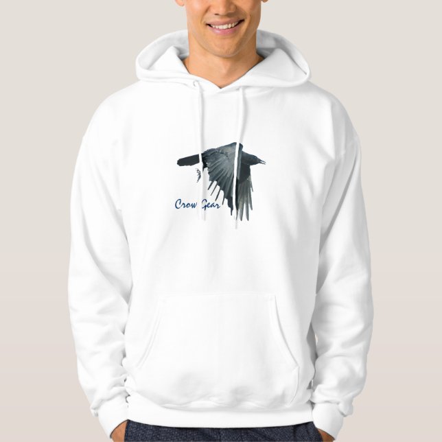 Flying Black Crow Gear Wildlife Art Hoodie 2 (Front)