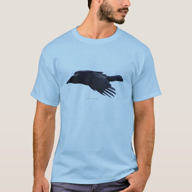 Flying Black Raven Birdlover's T-Shirt (Front)