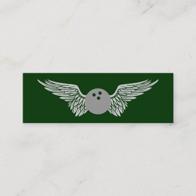 flying bowling ball mini business card (Front)