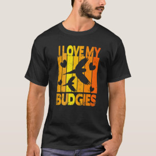 Flying Budgies Vintage I Love My Budgies T-Shirt