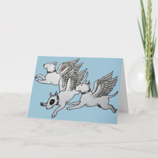 Flying Bull Terriers Card