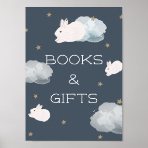 Flying Bunny Baby Shower Books & Gifts Sign