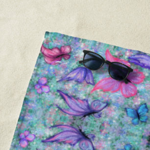 Flying Butterflies Beach Towel