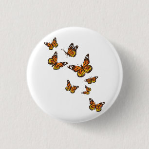 Flying Butterflies - Butterfly Lover Gardener Ento 3 Cm Round Badge