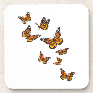 Flying Butterflies - Butterfly Lover Gardener Ento Coaster