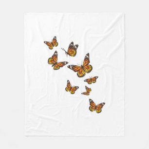 Flying Butterflies - Butterfly Lover Gardener Ento Fleece Blanket