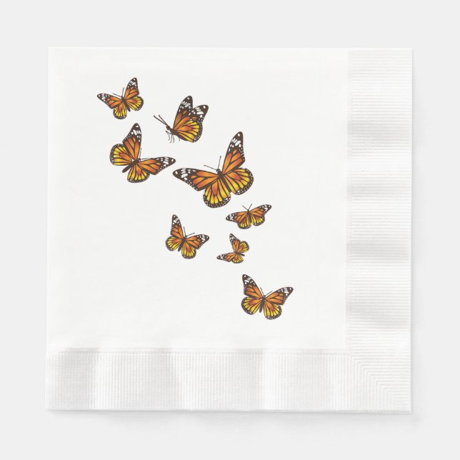 Flying Butterflies - Butterfly Lover Gardener Ento Napkin (Front)