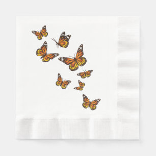 Flying Butterflies - Butterfly Lover Gardener Ento Napkin