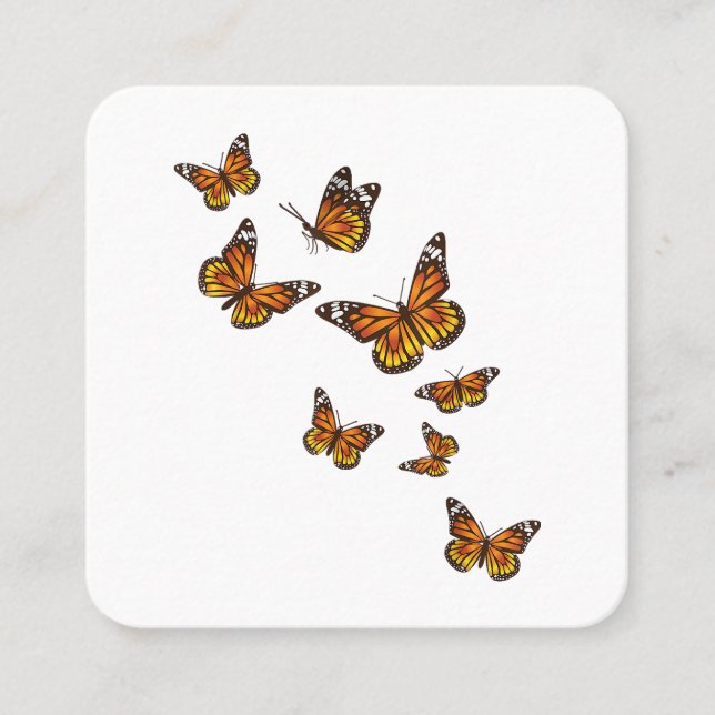 Flying Butterflies - Butterfly Lover Gardener Ento Square Business Card (Front)