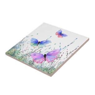 Flying Butterflies Ceramic Tile Spring Joy