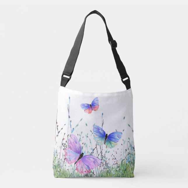 Flying Butterflies Crossbody Bag (Front)
