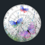 Flying Butterflies Dart Board<br><div class="desc">Dart Board with Spring Joy Colourful Butterflies Flying in Nature Watercolor Painting Butterfly and Flowers - Choose / Add Your Favourite Text / Colour - Make Your Unique Dartboards Gift - Resize and move or remove and add elements with customisation tool ! - Drawing and Design by MIGNED. You can...</div>