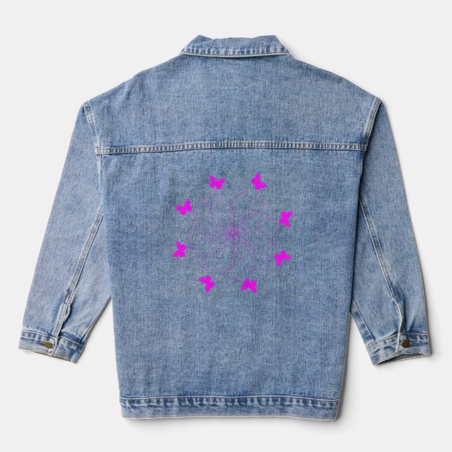 Flying Butterflies Denim Jacket (Back)