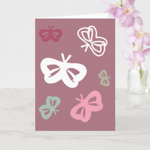 Flying Butterflies "Happy Birthday!" Pink Greeting Card