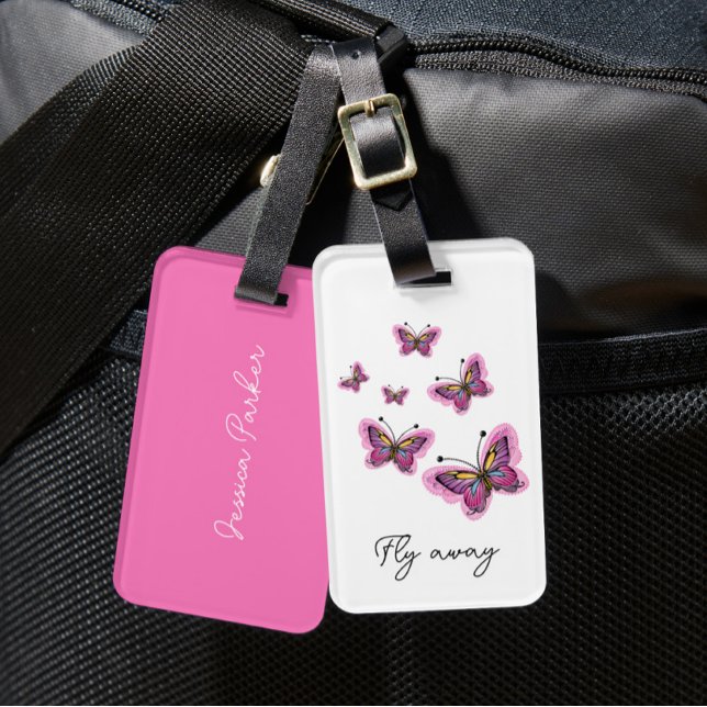 Flying butterflies  luggage tag (Creator Uploaded)