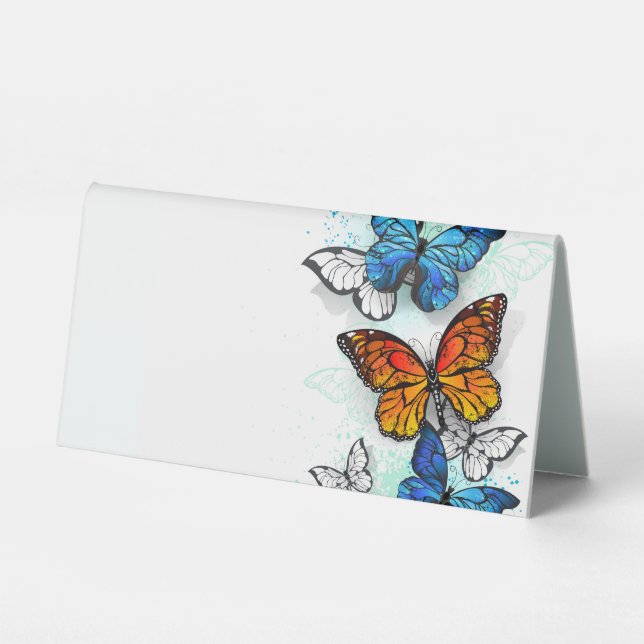 Flying Butterflies Morpho and Monarch (Front)