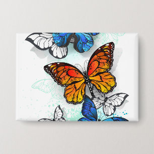 Flying Butterflies Morpho and Monarch