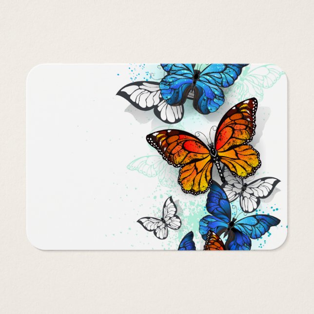 Flying Butterflies Morpho and Monarch (Front)