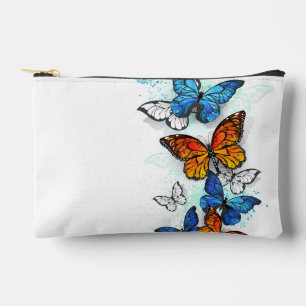 Flying Butterflies Morpho and Monarch Accessory Pouch