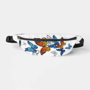 Flying Butterflies Morpho and Monarch Bum Bags