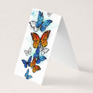 Flying Butterflies Morpho and Monarch Business Card