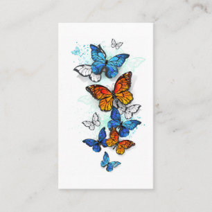 Flying Butterflies Morpho and Monarch Business Card