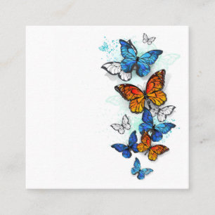 Flying Butterflies Morpho and Monarch Calling Card