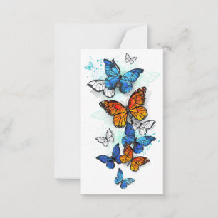 Flying Butterflies Morpho and Monarch Card