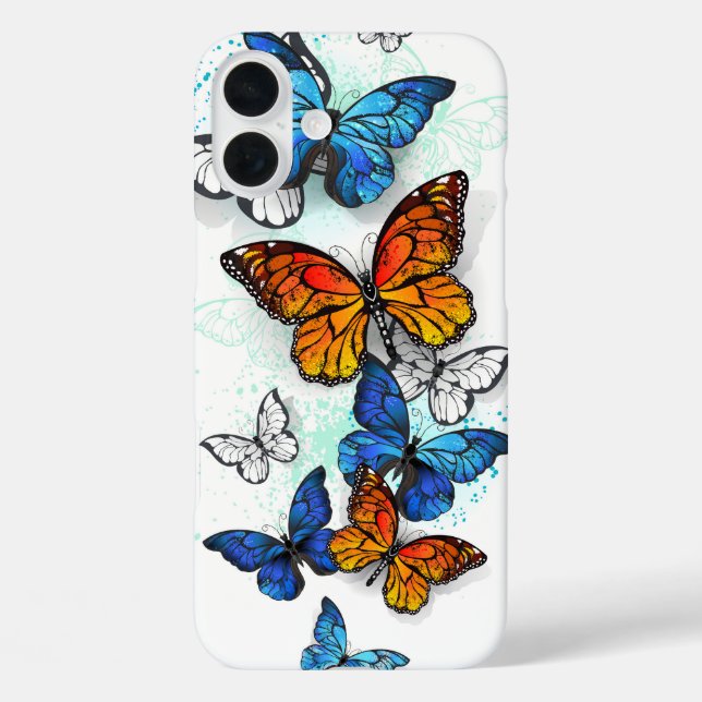 Flying Butterflies Morpho and Monarch Case-Mate iPhone Case (Back)
