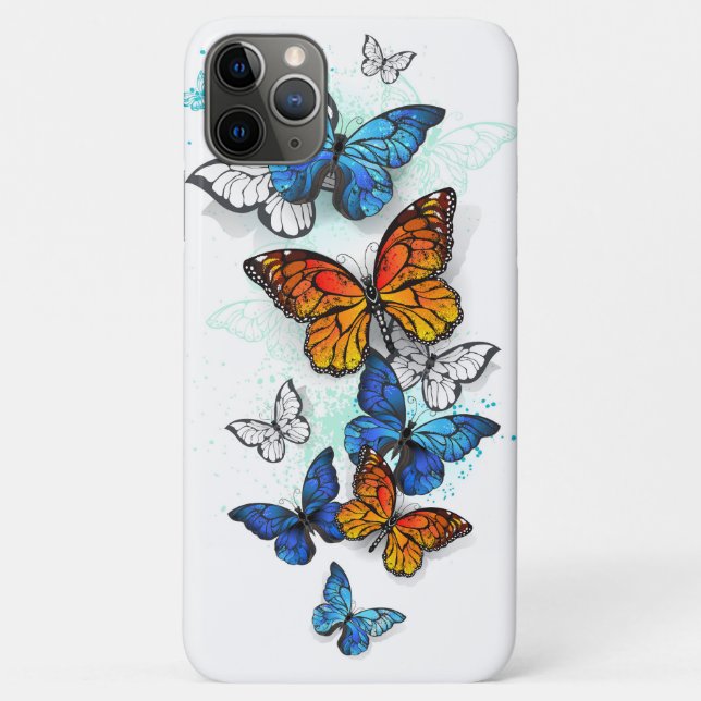 Flying Butterflies Morpho and Monarch Case-Mate iPhone Case (Back)