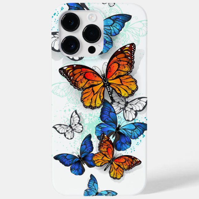 Flying Butterflies Morpho and Monarch Case-Mate iPhone Case (Back)
