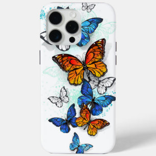 Flying Butterflies Morpho and Monarch iPhone 15 Pro Max Case