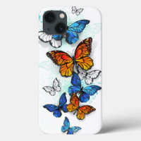 Flying Butterflies Morpho and Monarch