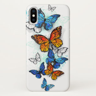 Flying Butterflies Morpho and Monarch iPhone X Case