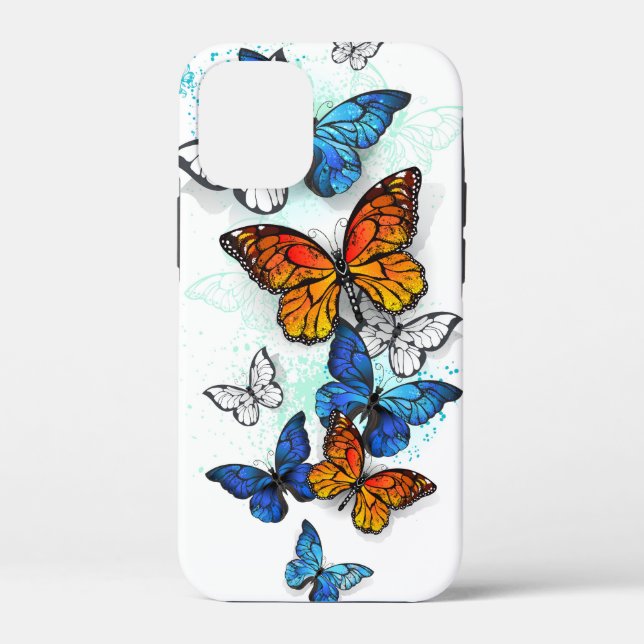 Flying Butterflies Morpho and Monarch Case-Mate iPhone Case (Back)