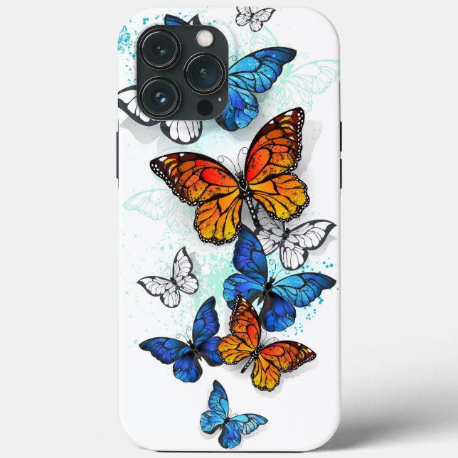 Flying Butterflies Morpho and Monarch Case-Mate iPhone Case (Back)