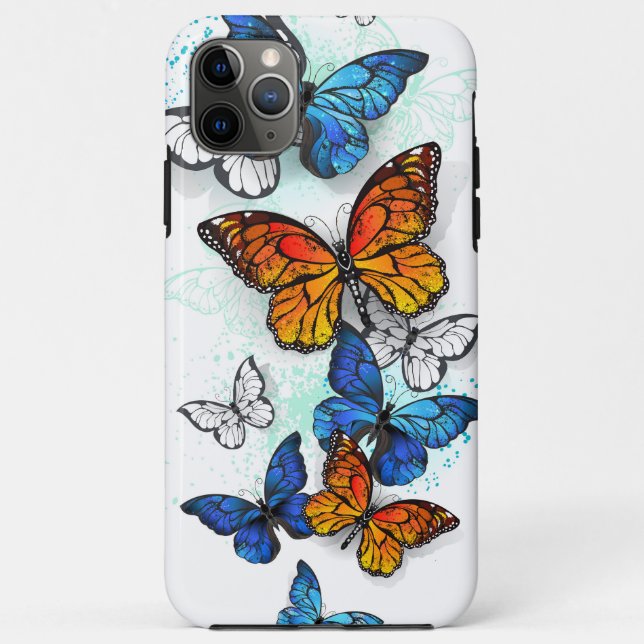 Flying Butterflies Morpho and Monarch Case-Mate iPhone Case (Back)