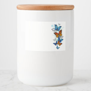 Flying Butterflies Morpho and Monarch Food Label