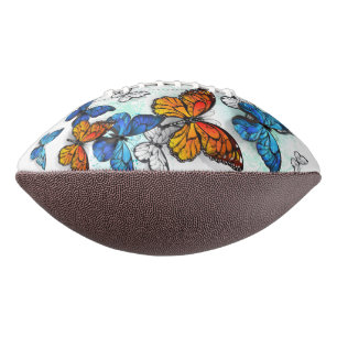 Flying Butterflies Morpho and Monarch Football