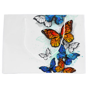 Flying Butterflies Morpho and Monarch Large Gift Bag