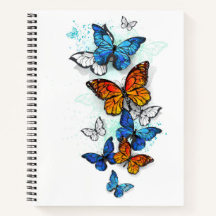 Flying Butterflies Morpho and Monarch Notebook