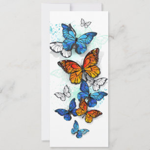 Flying Butterflies Morpho and Monarch Save The Date