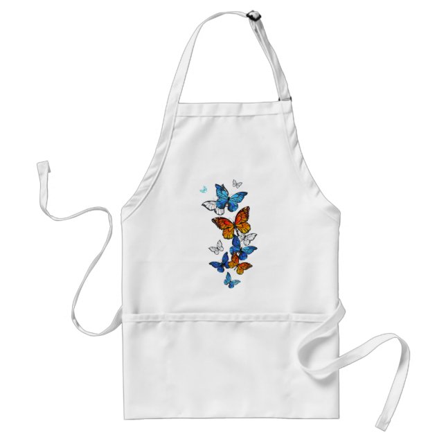 Flying Butterflies Morpho and Monarch Standard Apron (Front)